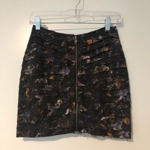 Front zip mini skirt
